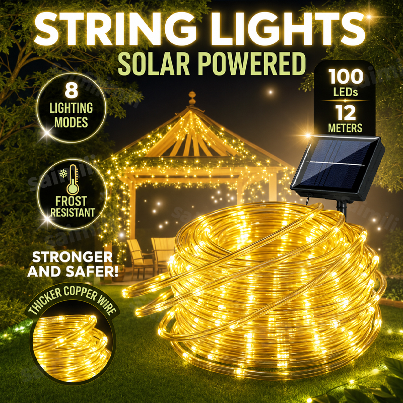 Outdoor Lighting For Gazebo - LED String Lights Garden Outdoor Solar