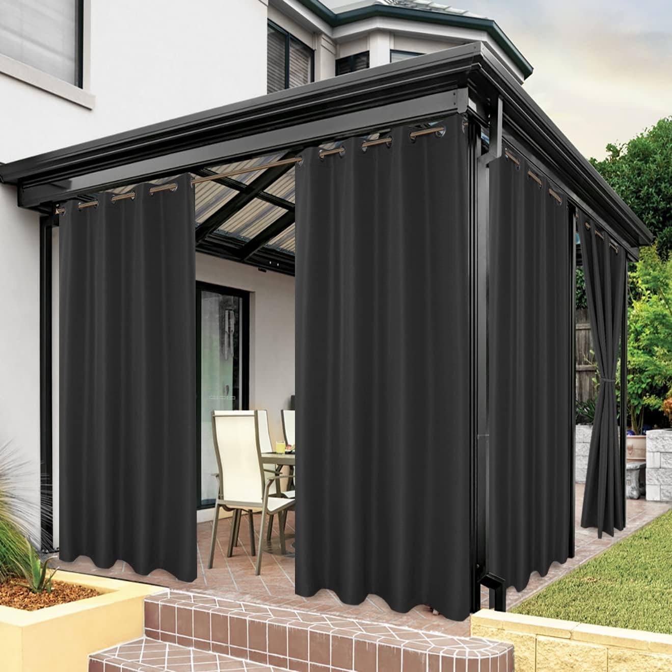 Outdoor Lighting For Gazebo - Outdoor Waterproof Curtains for Patio Privacy,