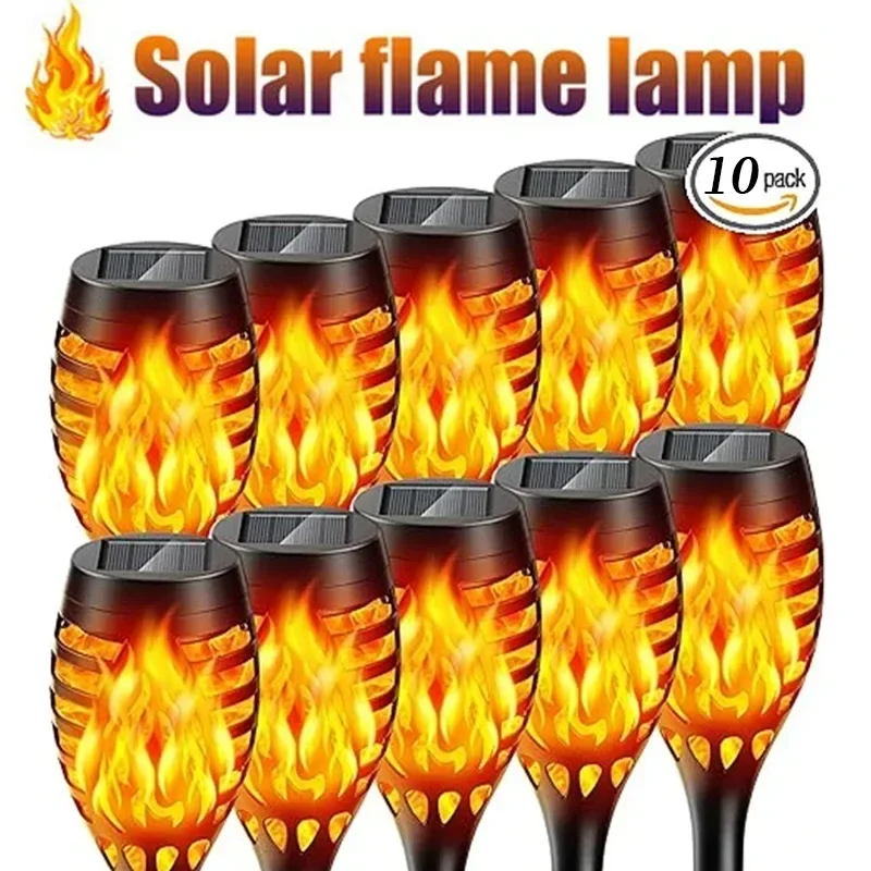 Fire Torch Solar - 1-10Pack Solar Flame Light Outdoor 96/12