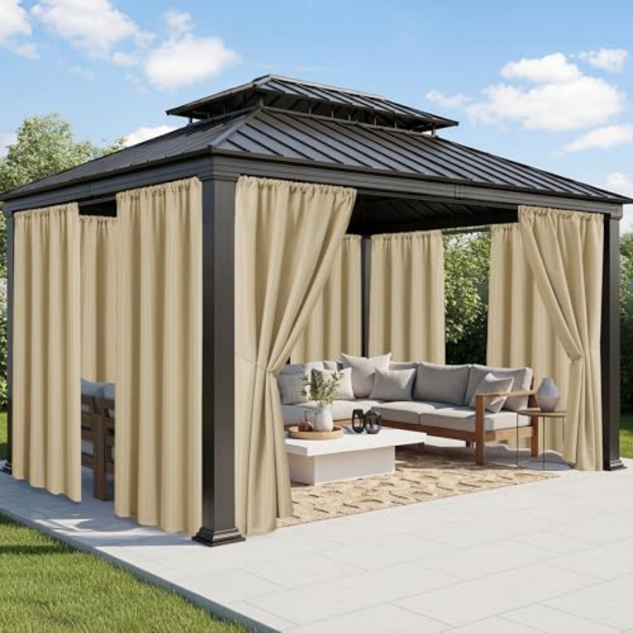Outdoor Lighting For Gazebo - Outdoor Curtains for Patio Waterproof -