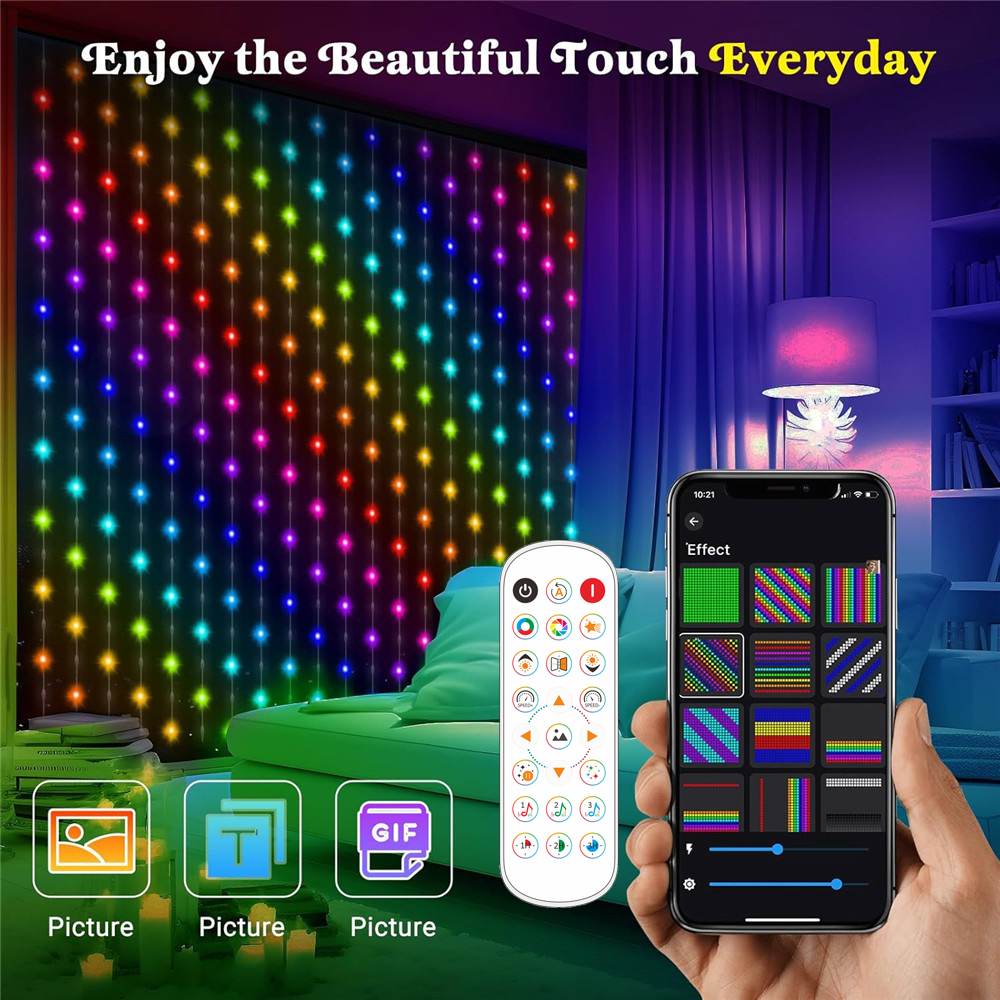 Outdoor Lighting Controller - 1/2PCS 400LED Curtain Lights LED Smart