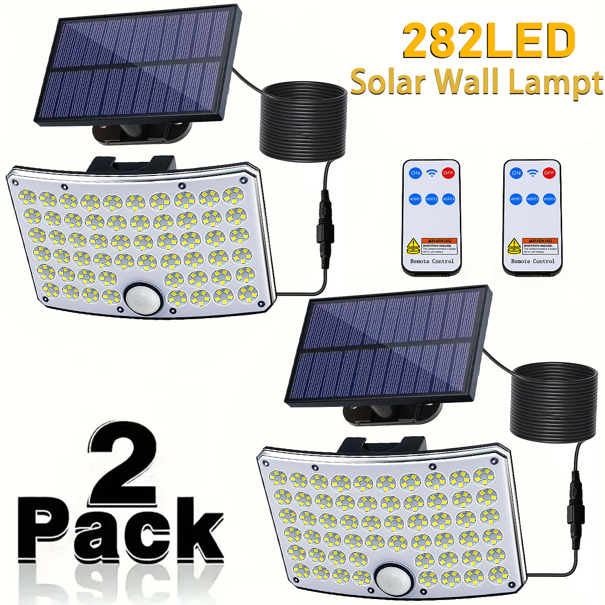 Outdoor Lighting Experts - 282LED Solar Lights Outdoor-2PCS, Dusk to