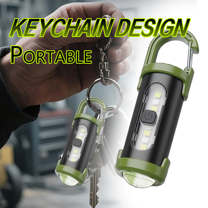 Hanging Outdoor Lighting - Powerful EDC LED Flashlight Keychain Rechargeable