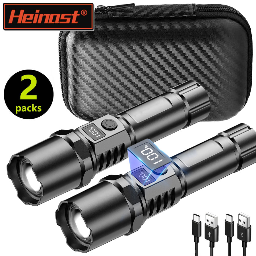 Outdoor Lighting House - High Power XHP100 Led Flashlight Rechargeable