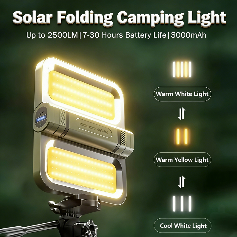 Hanging Outdoor Lighting - New Solar LED Camping Light 3000mAh