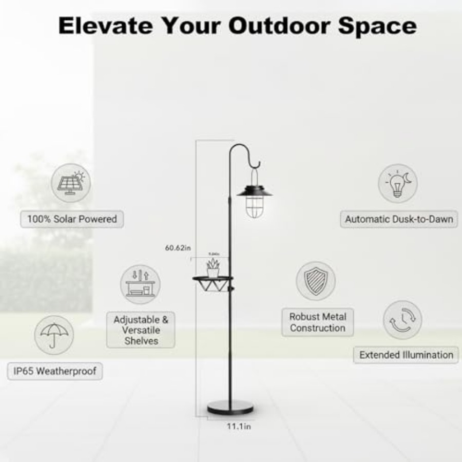 Solar Floor Lamp with Table, 6 – Outdoor Lighting Hooks Bewertung und Preis