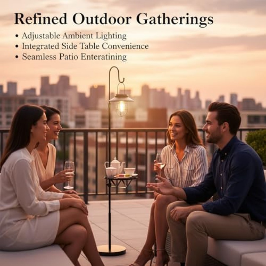 Solar Floor Lamp with Table, 6 – Outdoor Lighting Hooks Bewertung und Preis