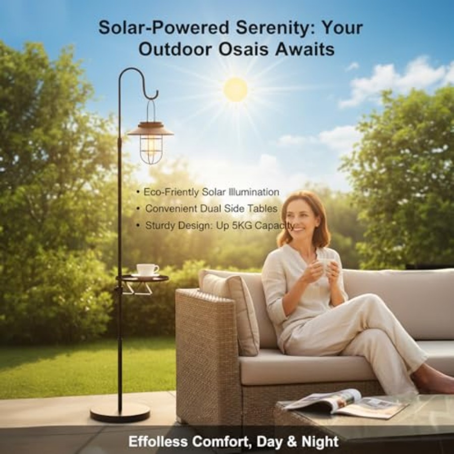 Solar Floor Lamp with Table, 6 – Outdoor Lighting Hooks Bewertung und Preis
