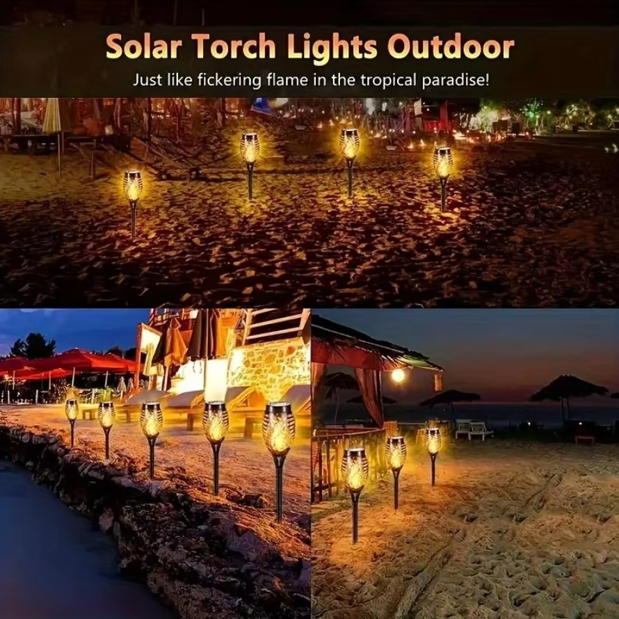 1-12PCS 12LED Solar Flame Torc – Fire Torch Solar Bewertung und Preis