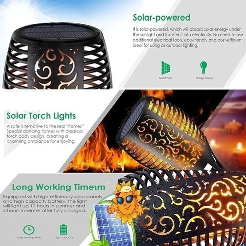 1-12PCS 12LED Solar Flame Torc – Fire Torch Solar Bewertung und Preis