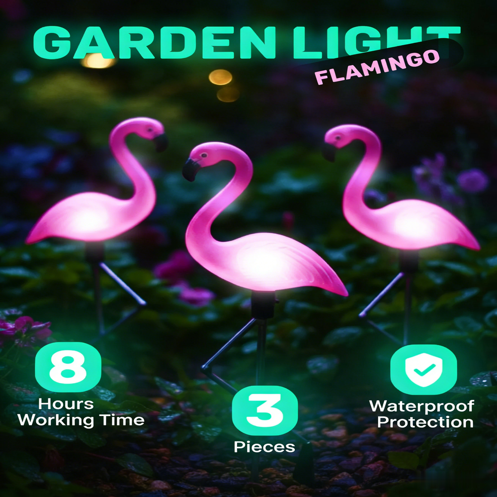 3Pcs Solar Powered Flamingo Gr – Bollard Light Garden Bewertung und Preis