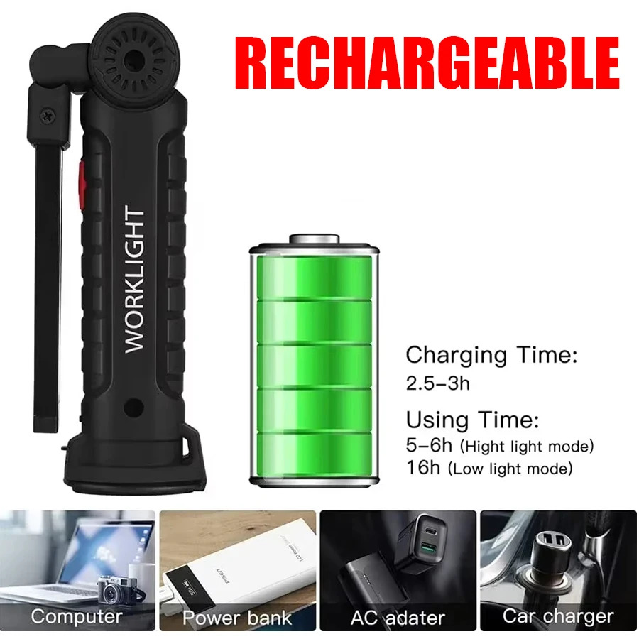 Rechargeable Magnetic Work Lig – Outdoor Lighting Hooks Bewertung und Preis