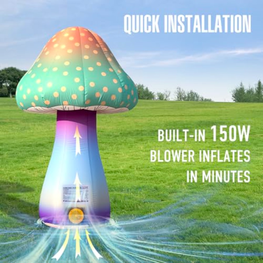 6 FT LED Inflatable Mushroom w – Outdoor Lighting Controller Bewertung und Preis