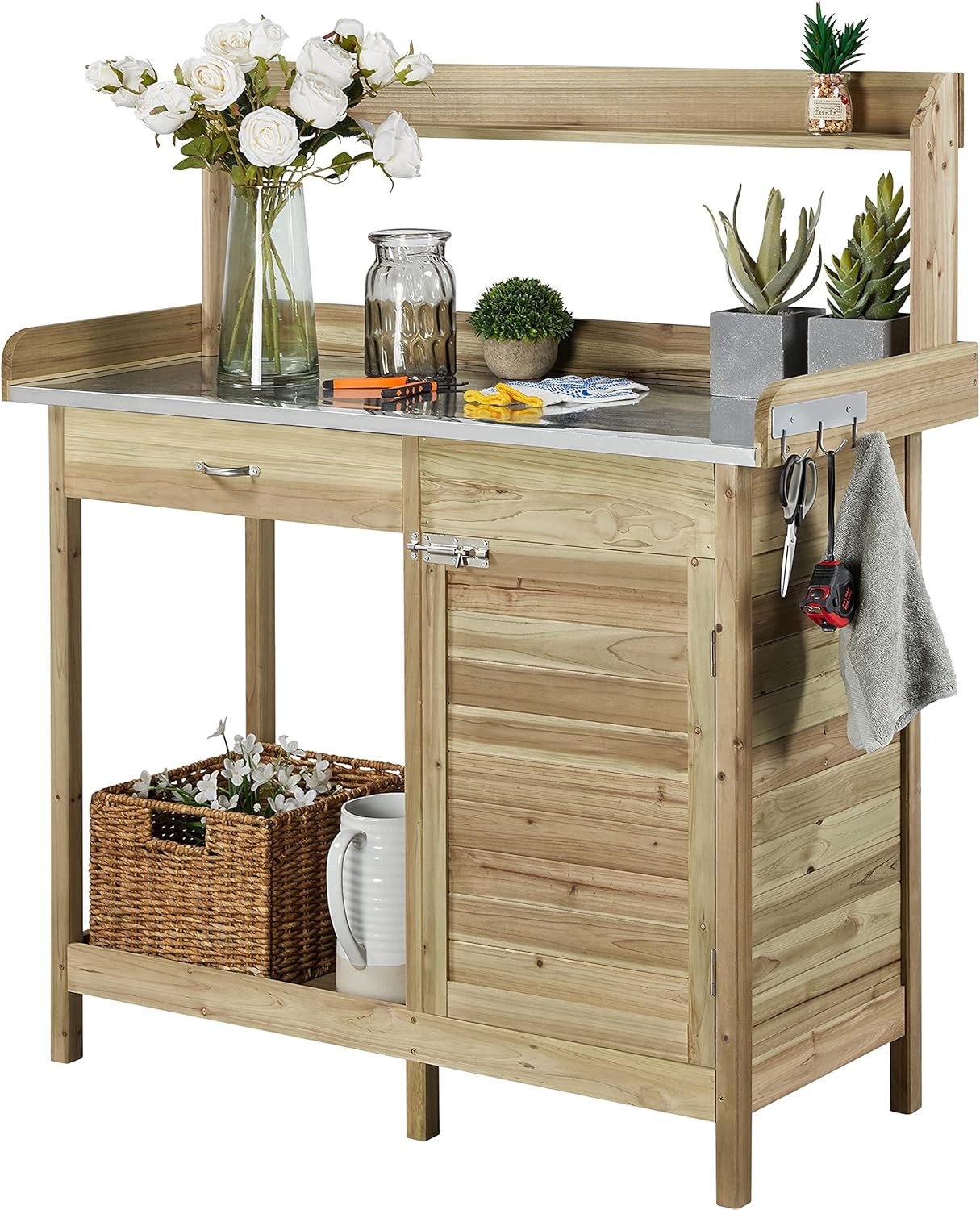 Outdoor Potting Bench Table, G – Outdoor Lighting Hooks Bewertung und Preis