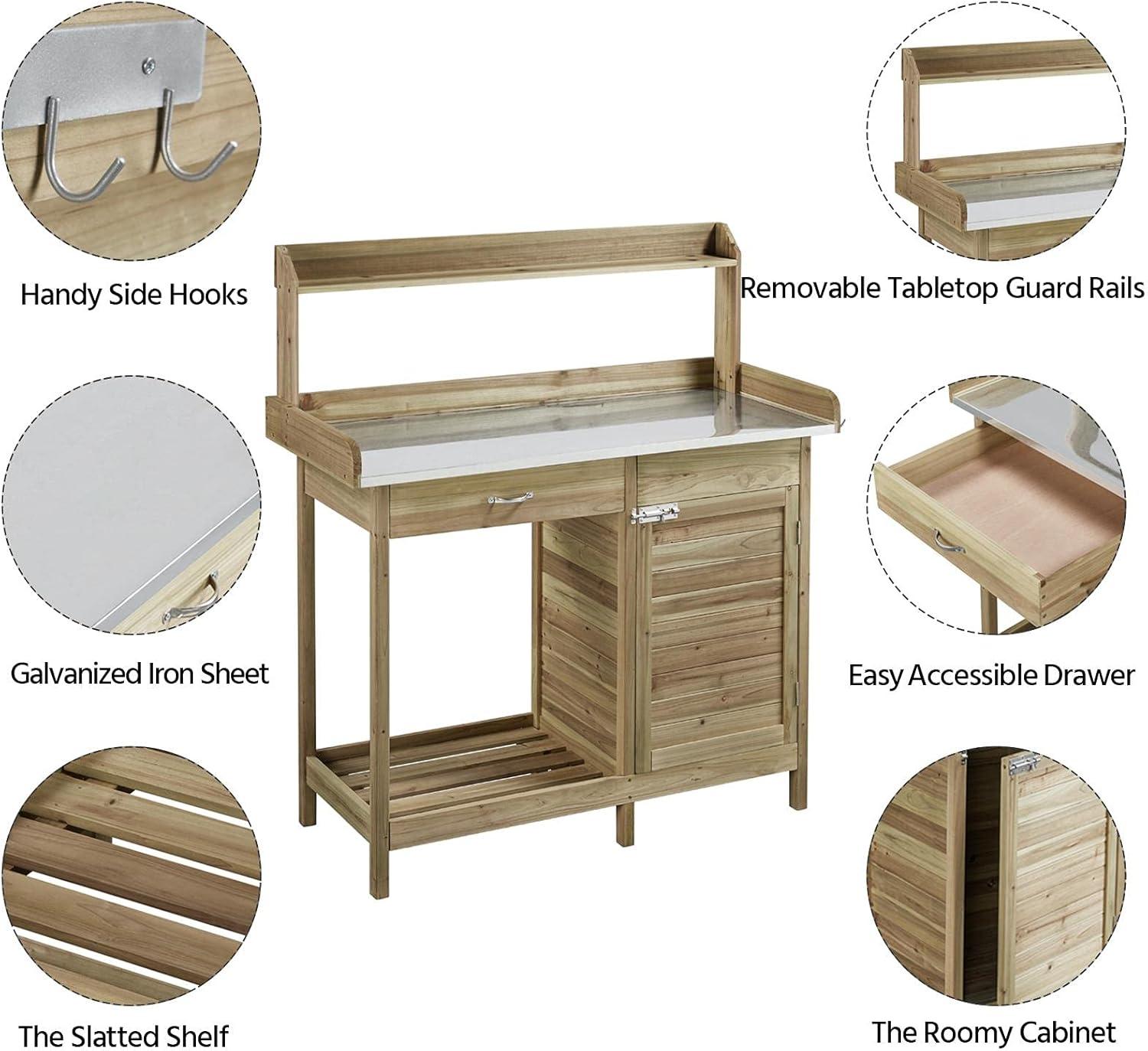 Outdoor Potting Bench Table, G – Outdoor Lighting Hooks Bewertung und Preis