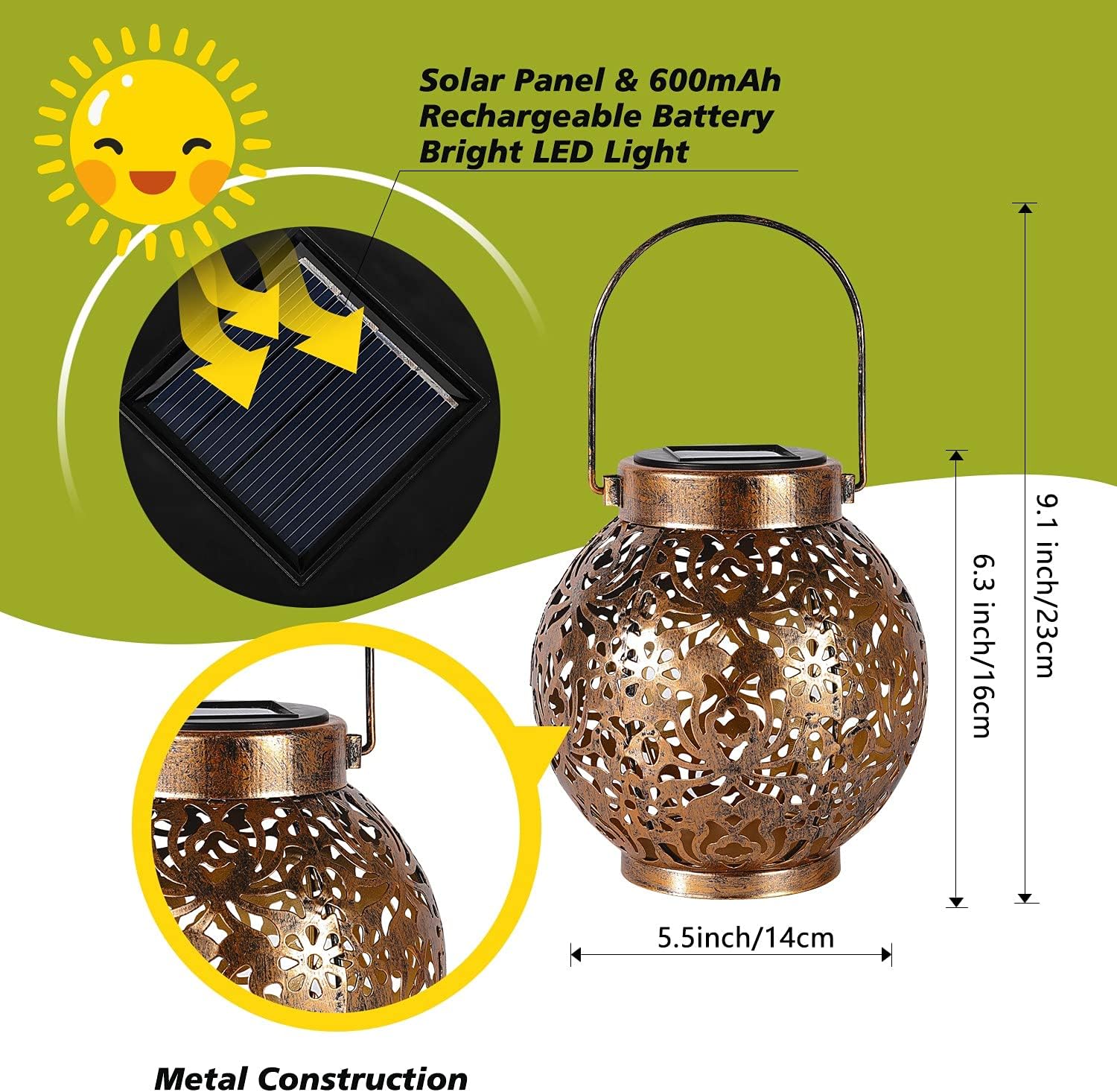 1-6PCS Moroccan Solar Lanterns – Outdoor Lighting For Gazebo Bewertung und Preis