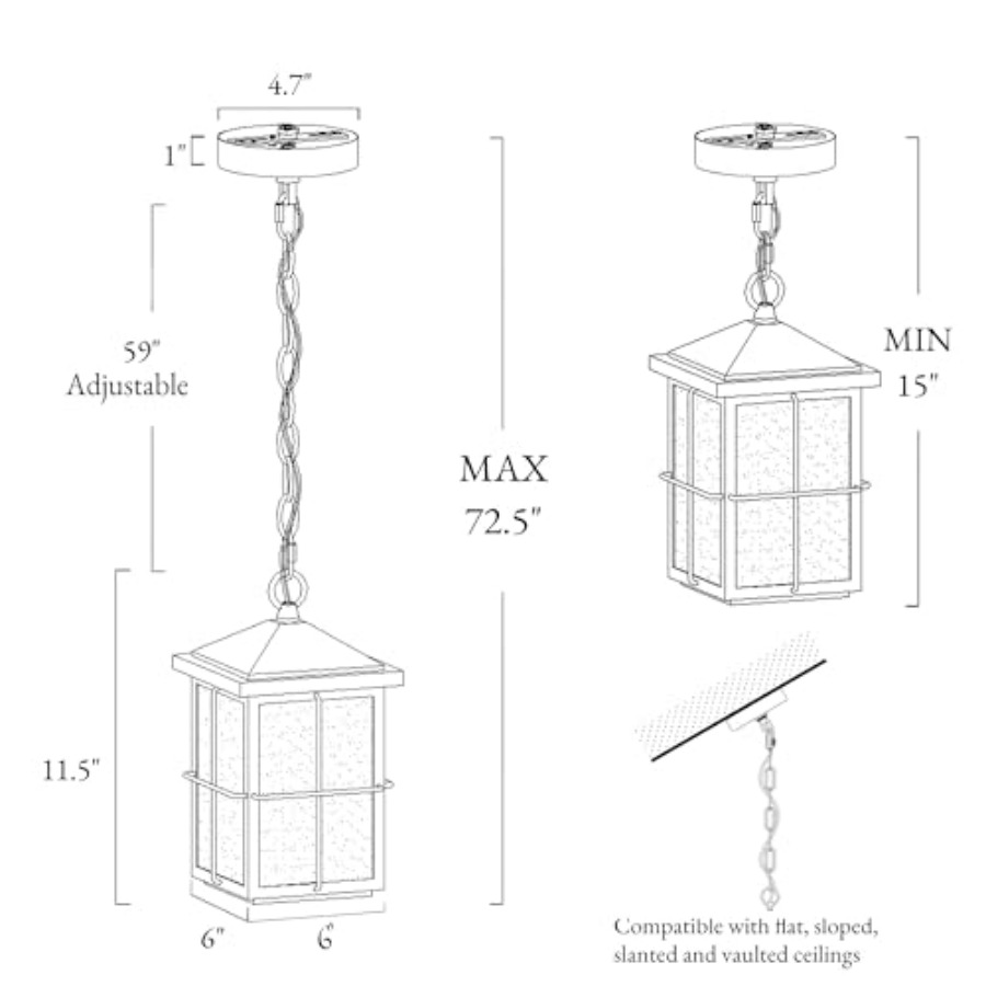 Outdoor Pendant Light Fixture, – Hanging Outdoor Lighting Bewertung und Preis
