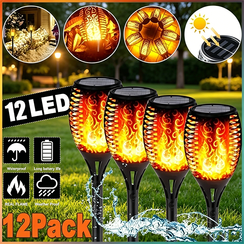 12/33/96LED Solar Flame Torch  – Fire Torch Solar Bewertung und Preis
