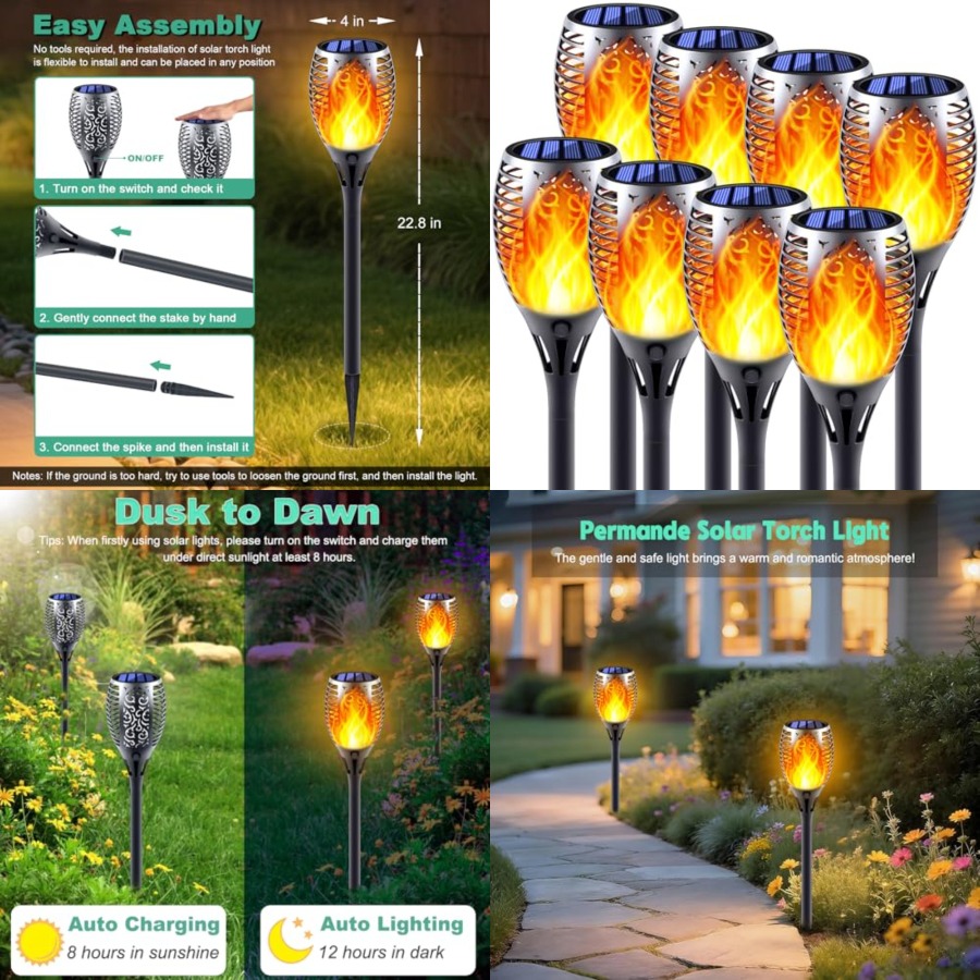 Solar Torch Lights with Flicke – Fire Torch Solar Bewertung und Preis