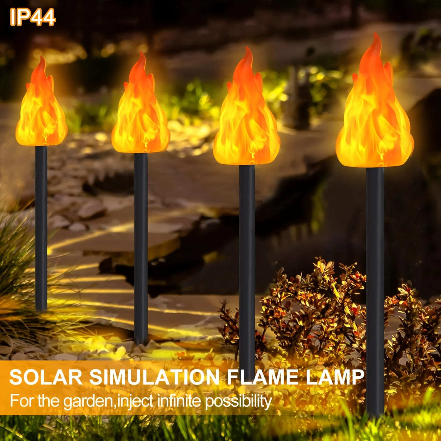 1/2pcs Solar LED Flame Lights  – Fire Torch Solar Bewertung und Preis