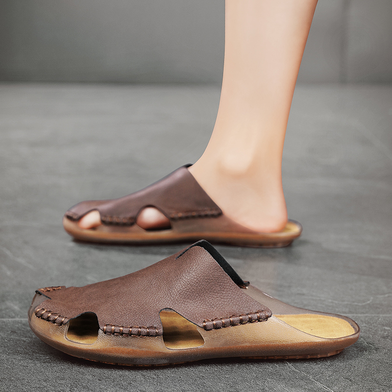 Men Leather Flat Slides Slippe – Outdoor Lighting For Your House Bewertung und Preis