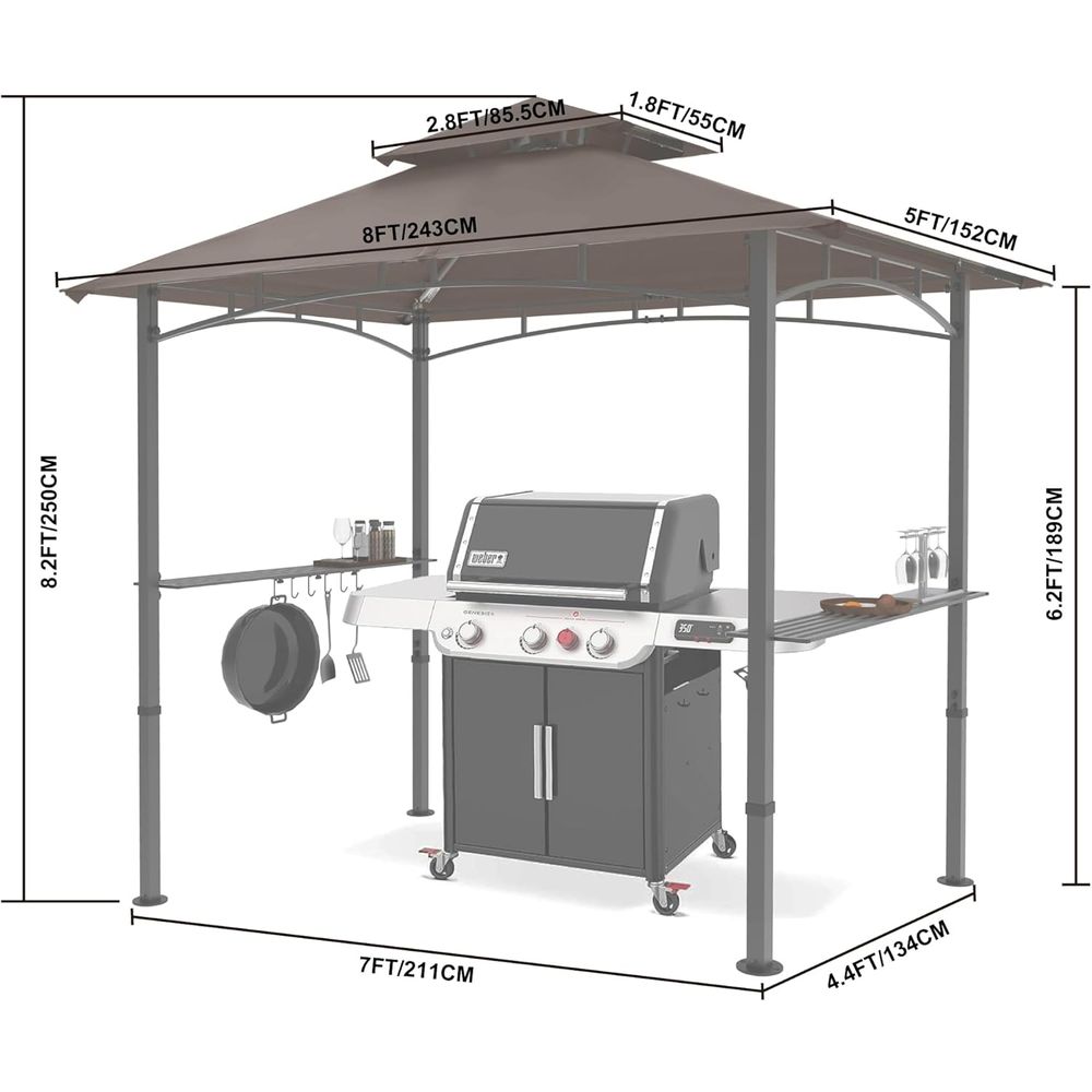 8ft x 5ft Outdoor BBQ Gazebo w – Outdoor Lighting For Gazebo Bewertung und Preis