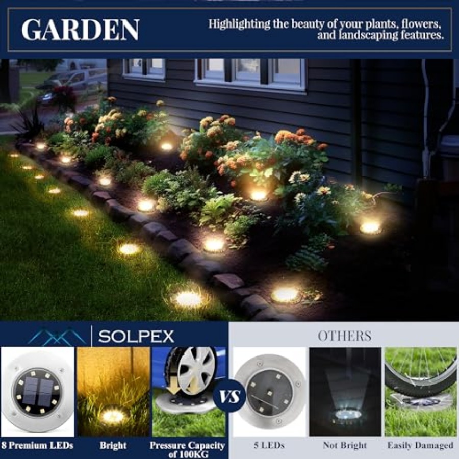 Solar Ground Lights Solar Ligh – Outdoor Lighting For Patio Bewertung und Preis
